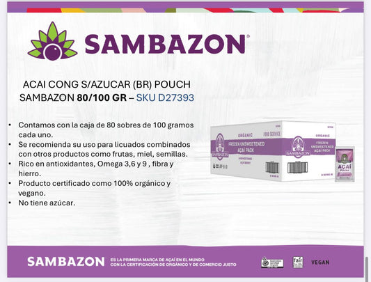 ACAI CONG S/AZUCAR (BR) POUCH SAMBAZON